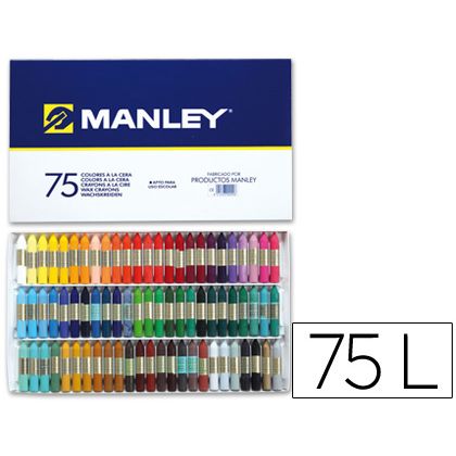 LAPICES CERA MANLEY. Caja de 75 Colores