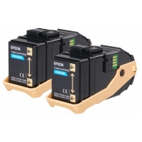 PACK 2 TONER CIAN EPSON ACULASER C9300 ORIGINAL C13S050608 