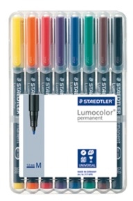 Estuche de 8 rotuladores Staedtler LUMOCOLOR Medio M-317 WP8
