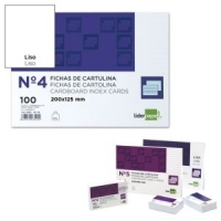 Fichas Lisas para Fichero Nº 4 - 125x200mm - 100 fichas cartulina
