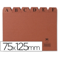 INDICE SEPARADOR ABECEDARIO FICHERO CARTON Nº 2 - 75x125mm