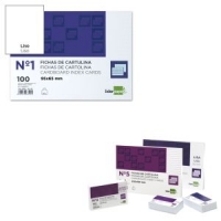 Fichas Lisas para Fichero Nº 1 - 65x95mm - 100 fichas cartulina