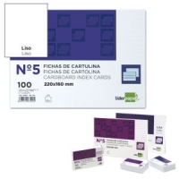 Fichas Lisas para Fichero Nº 5 - 160x215mm - 100 fichas cartulina