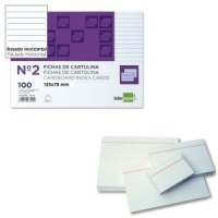 Fichas Rayadas para Fichero Nº 2 - 75x125mm - 100 fichas cartulina
