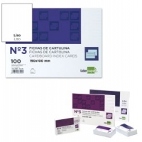 Fichas Lisas para Fichero Nº 3 - 100x150mm - 100 fichas cartulina