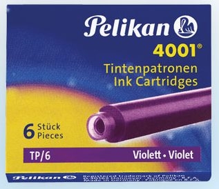 PELIKAN 4001 VIOLETA -CAJA 6 CARTUCHOS TINTA PARA PLUMAS 