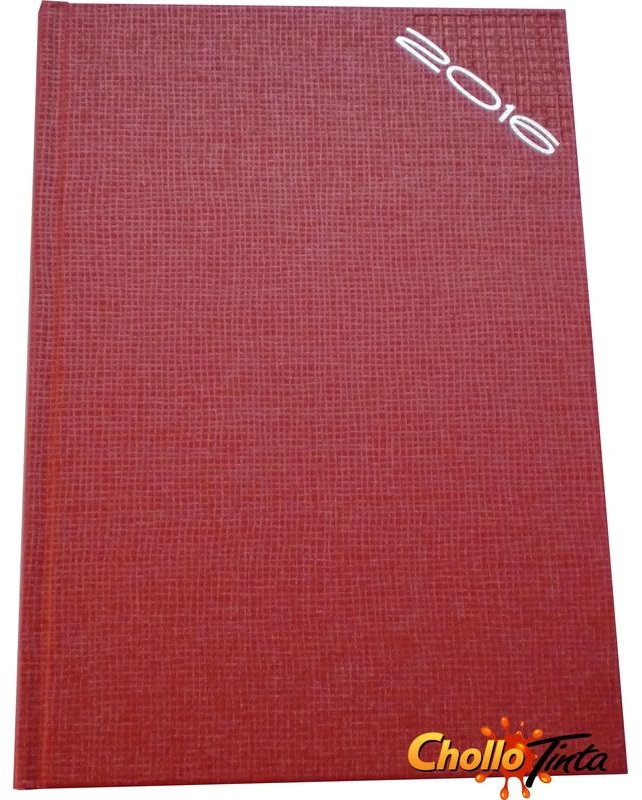 Agenda 2016 Economica Tapa dura, 15 x 21 cm. Color Naranja con textura cuadros