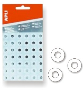 Arandelas adhesivas transparentes 96 uds, etiquetas APLI 228