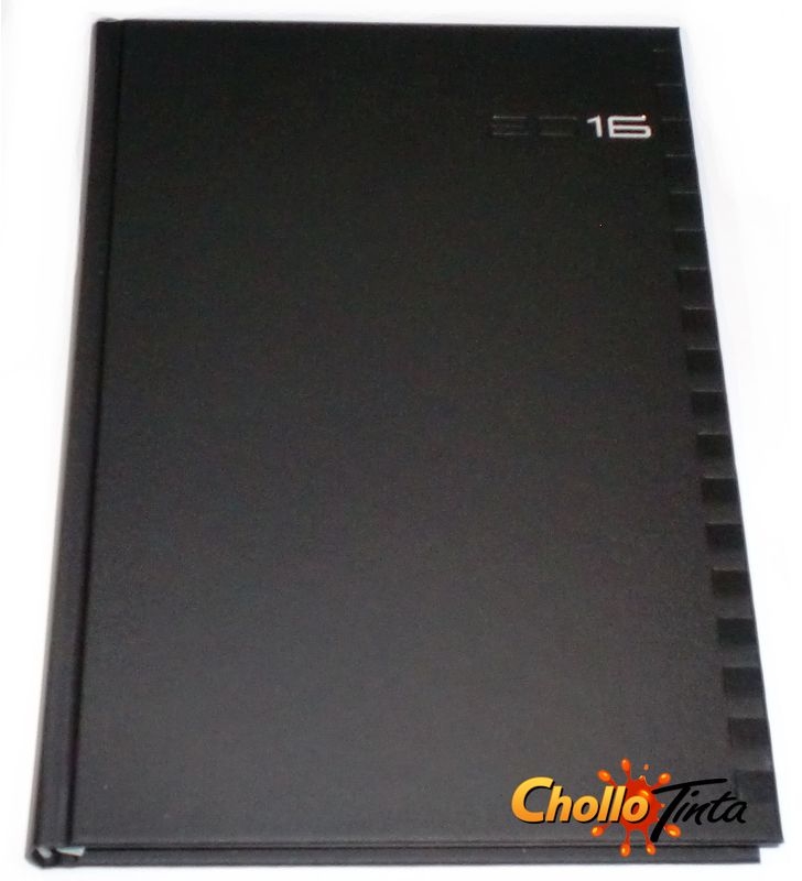 Agenda 2016 Economica Tapa dura, 15 x 21 cm. Color Negro liso