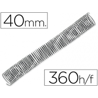 Fellowes 5111901 - Caja 25 Espirales metalicas de 40mm (360 paginas) NEGRO encuadernar