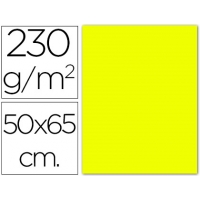 Paquete 10 Cartulinas Fluorescentes AMARILLA 50x65 cm, 230 gr/m2