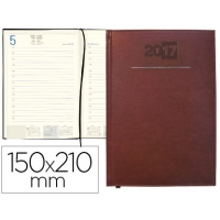 AGENDA LIDERPAPEL CRETA 15x21 CM 2017 DIA PAGINA BURDEOS PAPEL 70 GRS