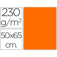 Paquete 10 Cartulinas Fluorescentes NARANJA 50x65 cm, 230 gr/m2