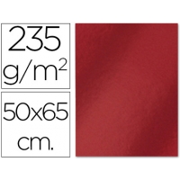 PACK 10 Cartulinas Metalizadas ROJO 50x65 cm, 235 gr/m2,