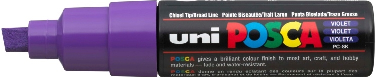 POSCA PC-8K Violeta, punta Ancha 8mm Multisuperficie (cristal, madera, tela, plastico)