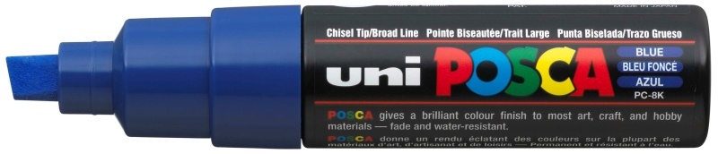 POSCA PC-8K Azul, punta Ancha 8mm Multisuperficie (cristal, madera, tela, plastico)