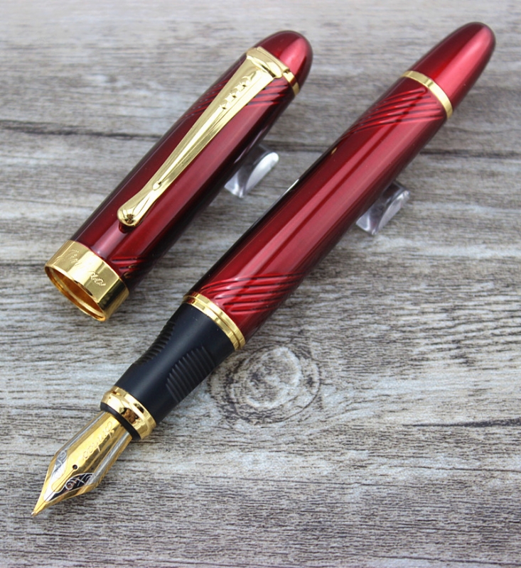 Pluma Jinhao x450 Red Twist Carven, punta Media.