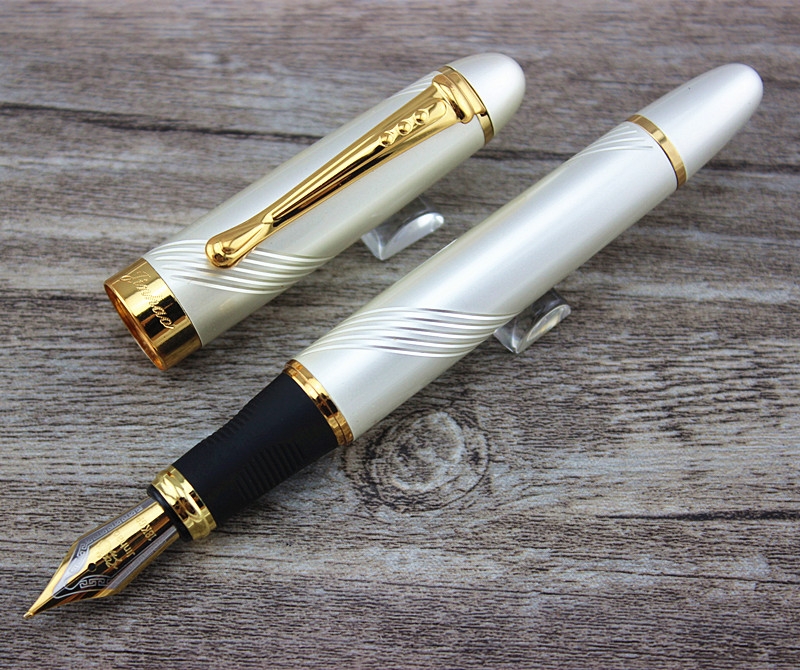 Pluma Jinhao x450 Blanco Perla (Pure white), punta Media.