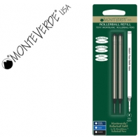 PACK 2 Recambios Roller Monteverde Compatible con Montblanc. Azul, Punta Fina