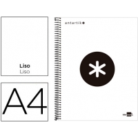 Cuaderno A4 Antartik, Liso, 120 Hojas de 100gr, Tapa Extradura forrada, Blanco