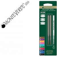 PACK 2 Recambios Boligrafo Monteverde Compatible con Montblanc. Azul, Punta Media