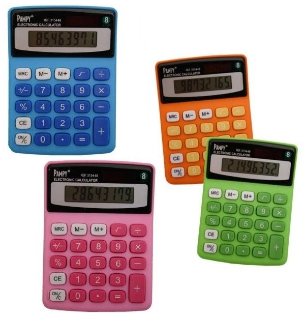 Calculadora Pampy 8 Digitos. Colores surtidos. Poessa