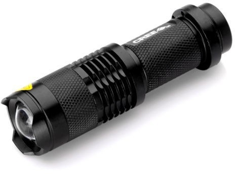 Linterna Mini SPK LED Cree Q5, Zoom y 3 modos, muy potente
