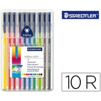 Rotulador Staedtler Triplus punta media triangular surtido Pack 10 uds