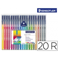 Rotulador Staedtler Triplus punta media triangular surtido pack 20