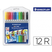 Rotulador Staedtler Noris Club doble punta media y gruesa lavable caja 12