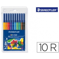 Rotulador Staedtler Slim Noris Club punta fina caja 10 rotuladores lavables