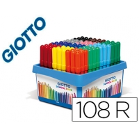 Rotulador Giotto turbo maxi school pack de 108 Rotuladores en 12 colores. Ref.524000