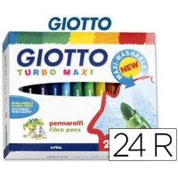 Rotulador Giotto Turbo Maxi grueso lavable caja 24 rotuladores