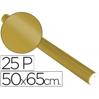 Papel metalizado Oro, rollo 25 pliegos de 50x65 cm gramaje 65g/m2