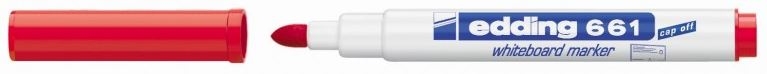 Rotulador Edding 661 Rojo pizarra blanca, punta 1-2mm redonda