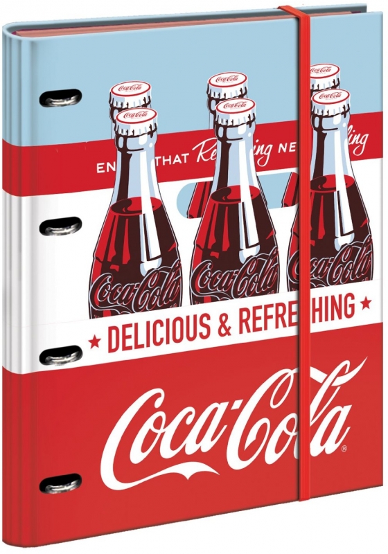 Carpebloc CocaCola Botellas de 4 Anillas con recambio, ranurado y goma (Dohe 50262) CarpetaBloc Coca Cola