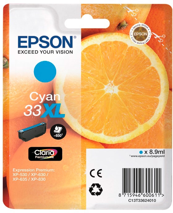 Epson 33XL Cian T3362 Original ALTA CAPACIDAD C13T33624010