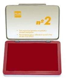 Tampon economico Nº2 ROJO de 8x12cm para sellos y cuños manuales.