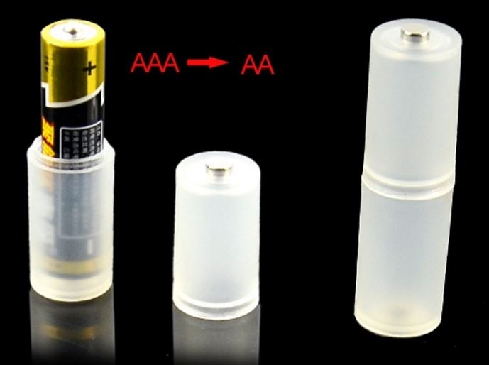 Imagen extra Adaptador de pilas AAA a Pila AA. Carcasa conversora pila