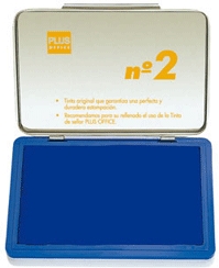 Tampon economico Nº2 AZUL de 8x12cm para sellos y cuños manuales.