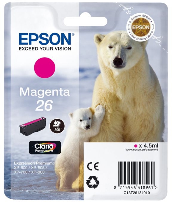 Epson 26 Magenta Original T2613 XP600 XP605 XP700 XP800 C13T26134010