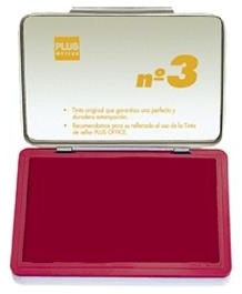 Tampon economico Nº3 ROJO de 5,4 x 8,5 cm para sellos y cuños manuales.