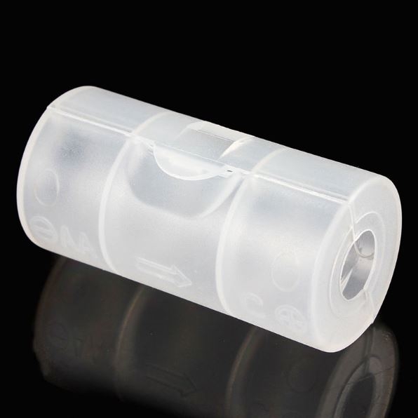 Adaptador de pilas AA a Pila C. Carcasa conversora pila