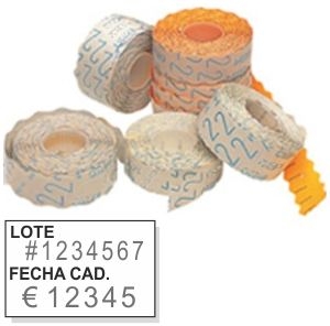Etiquetas APLI 26x16 mm Blanco Fecha caducidad y lote 101950, para maquinas Apli de 2 lineas