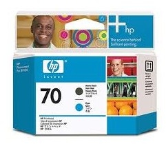 CABEZAL - HP 70 Negro Mate y Cian Original C9404A