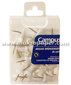 Agujas Señalizadoras Blancas. Caja 35 uds, Chinchetas Señalización pizarra
