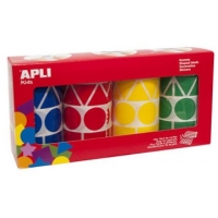 PACK 4 Rollos de Gomets Figuras geometricas colores. APLI 10753