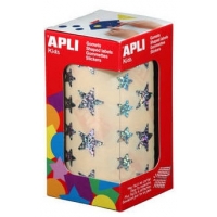 Gomets Rollo Estrella Plata. APLI 11117