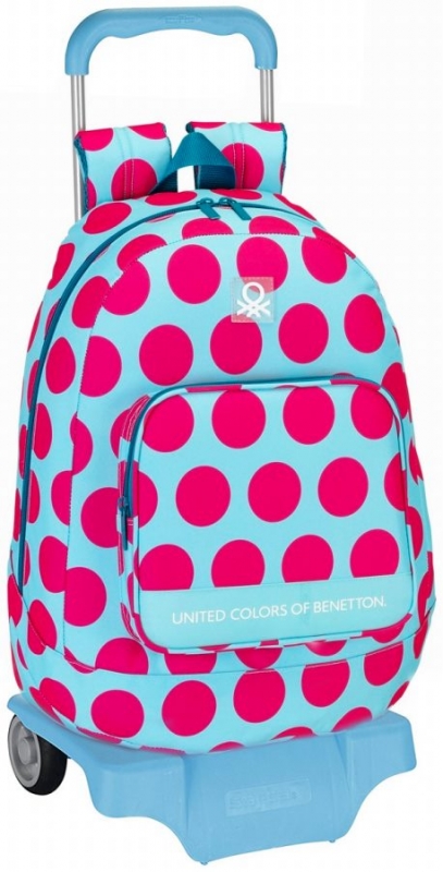 Mochila Benetton carro celeste. 33 x 46 cm. Safta 611650160 Celeste