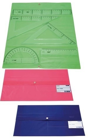 Imagen extra Estuche de 5 reglas Maped (regla de 30 cm y 15cm, cartabón, escuadra, transportador). Ref.897112